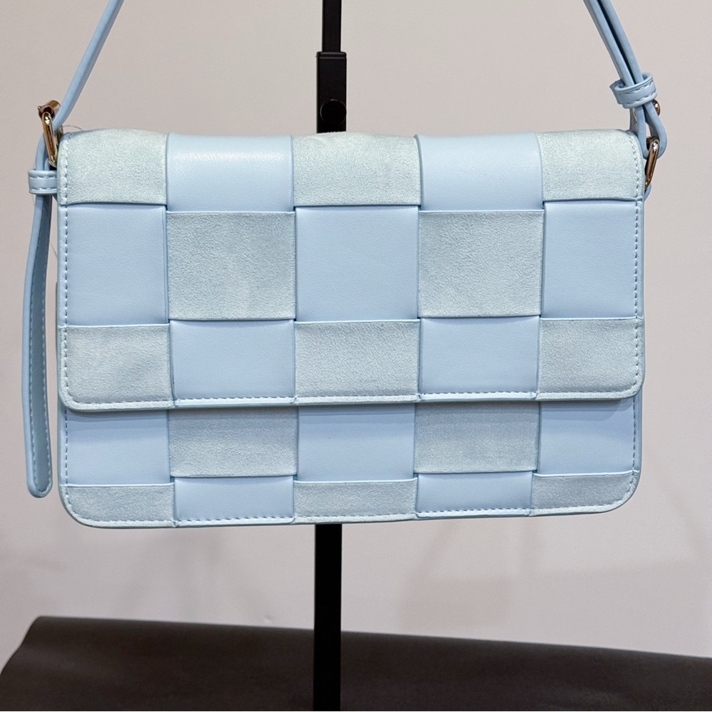 Anthropologie Faux-Suede Woven Shoulder Bag